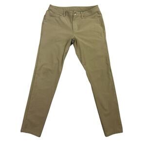 Lululemon Mens 34X32 ABC Pants Slim Utilitech Khaki Abrasion Resistant LM5ABOS